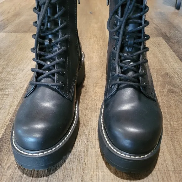 Madden Girl Women's Black Lace-Up Ankle Boots