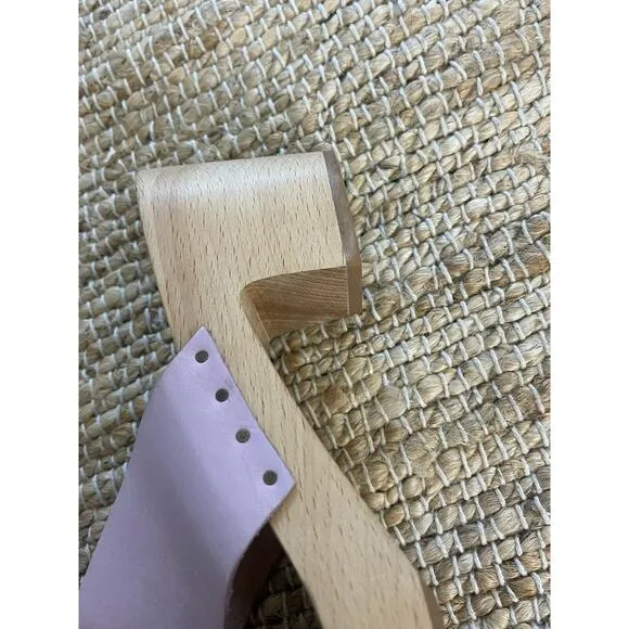 Madewell 10 Clara Clog Wood Sandal Lavender Open Toe Leather Strap Shoes Sandals