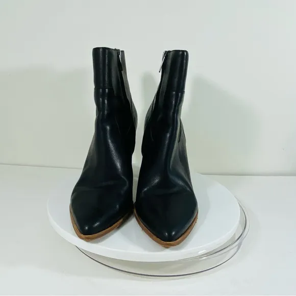 Madewell Boots Italian Leather Ankle Booties Black Size Women's 10M Pointed Toe