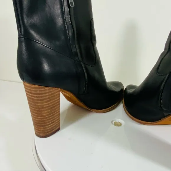 Madewell Boots Italian Leather Ankle Booties Black Size Women's 10M Pointed Toe