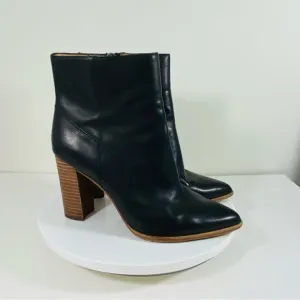Madewell Boots Italian Leather Ankle Booties Black Size Women's 10M Pointed Toe