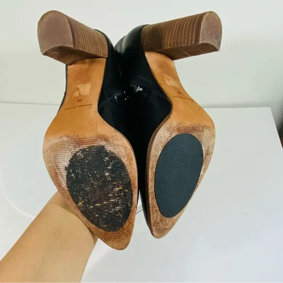 Madewell Boots Italian Leather Ankle Booties Black Size Women's 10M Pointed Toe