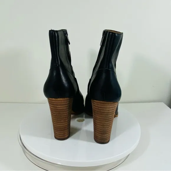 Madewell Boots Italian Leather Ankle Booties Black Size Women's 10M Pointed Toe