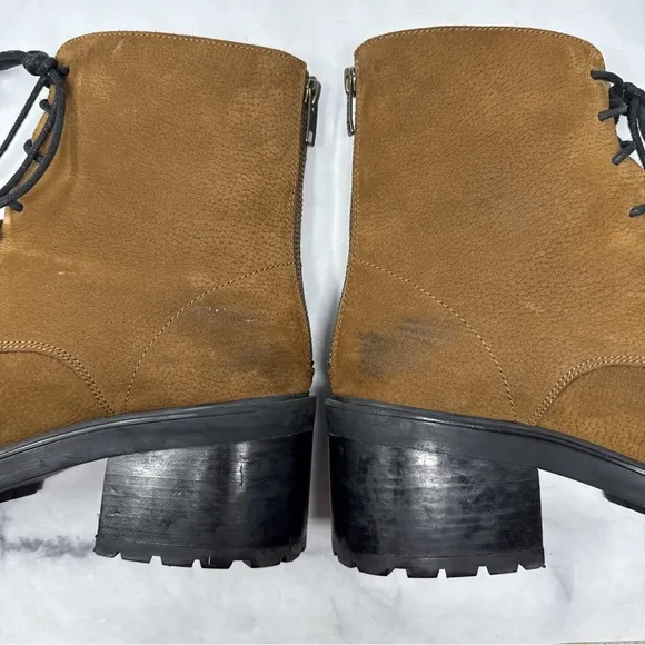 Madewell Bradley Leather Chunky Platform Block Heel Lug Sole Lace Up Ankle Boots