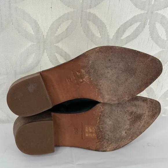 Madewell Justine Western Pointy Leather Point Ankle Booties Size 8.5