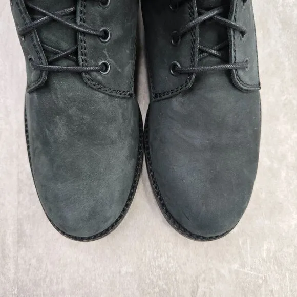 Madewell Lace Up Combat Boots Black Nubuck leather Grunge Hiker Buckle Booties