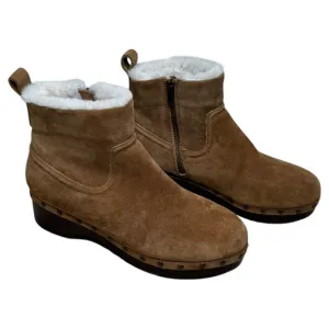 Madewell Marceline Clog Shearling Ankle Boots 7 Suede Brown