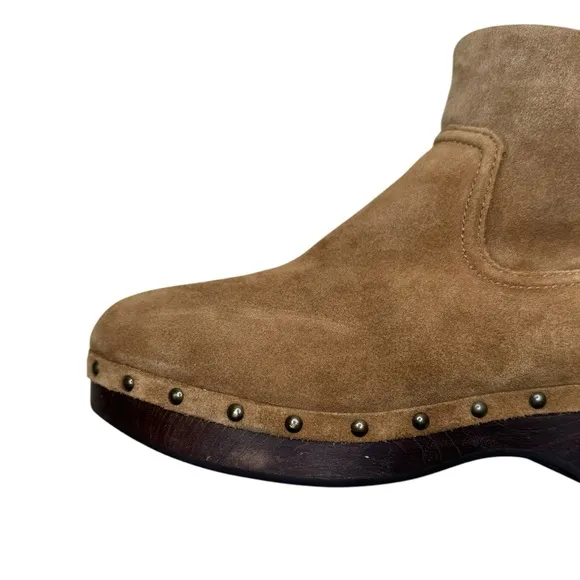 Madewell Marceline Clog Shearling Ankle Boots 7 Suede Brown