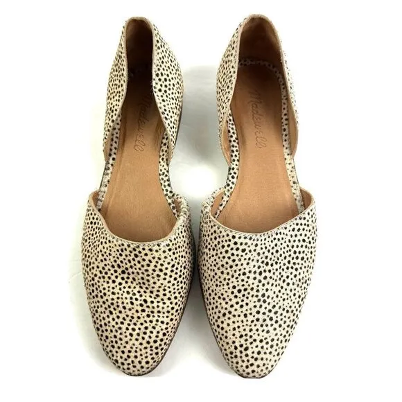 Madewell Marisa D’Orsay 6 Flat Spotted Calf Hair Comfort Slip On Shoes Womens