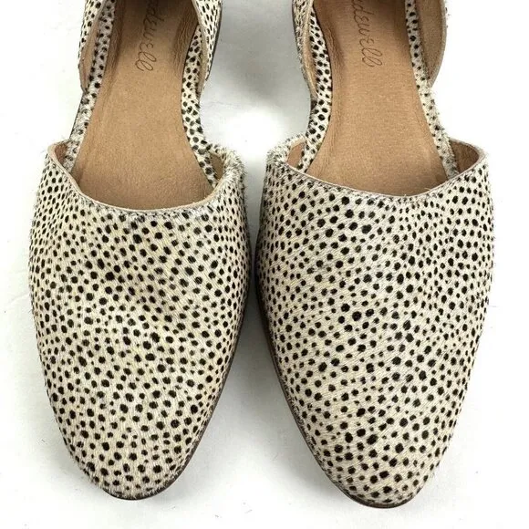 Madewell Marisa D’Orsay 6 Flat Spotted Calf Hair Comfort Slip On Shoes Womens