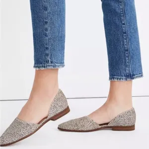 Madewell Marisa D’Orsay 6 Flat Spotted Calf Hair Comfort Slip On Shoes Womens