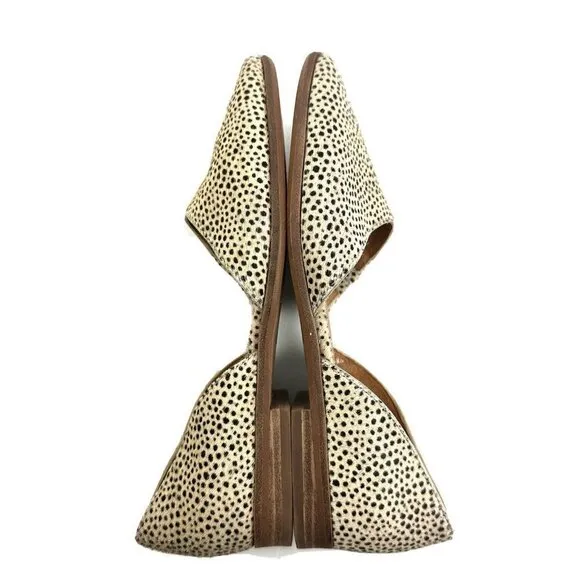 Madewell Marisa D’Orsay 6 Flat Spotted Calf Hair Comfort Slip On Shoes Womens