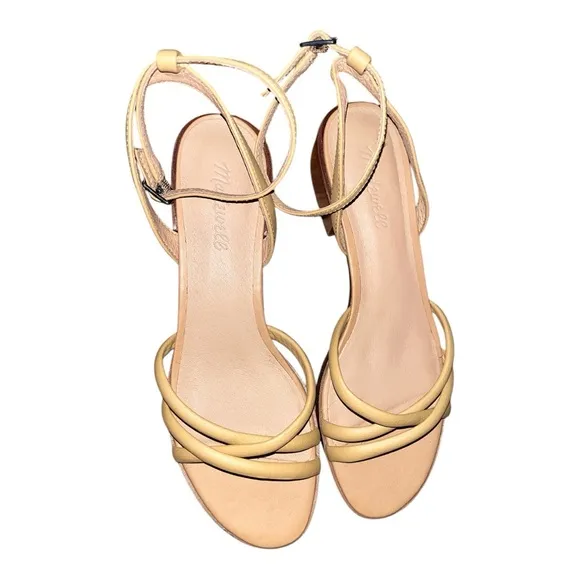 Madewell The Gena Ankle-Strap Sandal size 9 tan spring neutrals open toe shoes