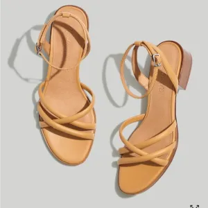 Madewell The Gena Ankle-Strap Sandal size 9 tan spring neutrals open toe shoes