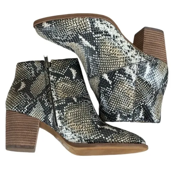 Madewell The Rosie Ankle Boot Booties Snake Embossed Leather
