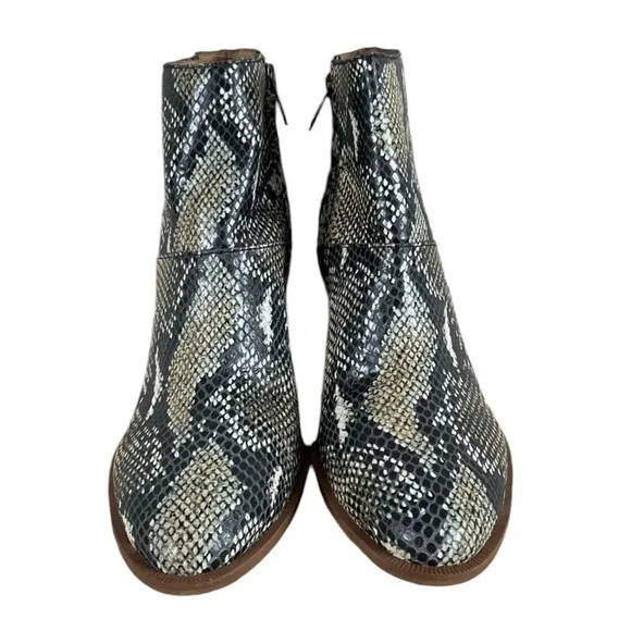 Madewell The Rosie Ankle Boot Booties Snake Embossed Leather