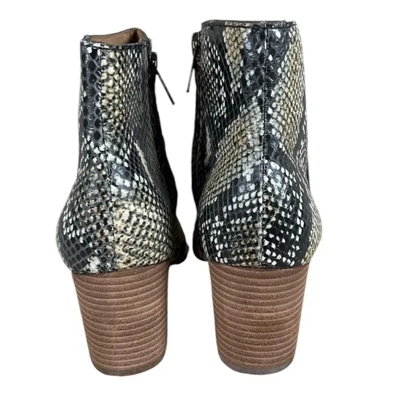 Madewell The Rosie Ankle Boot Booties Snake Embossed Leather