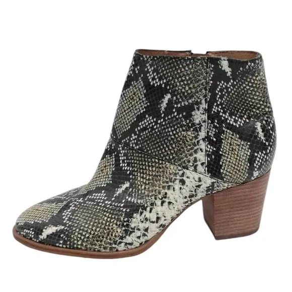 Madewell The Rosie Ankle Boot Booties Snake Embossed Leather