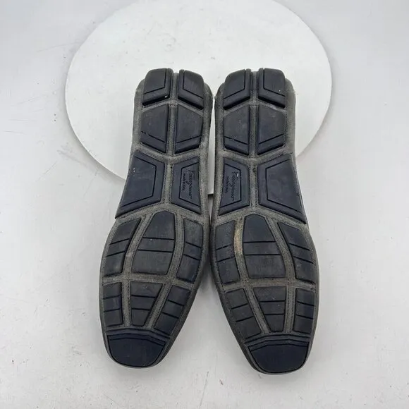Magnanni Men Size 8D Black Leather Loafer Slip On Horse Bit Driving Casual Shoes
