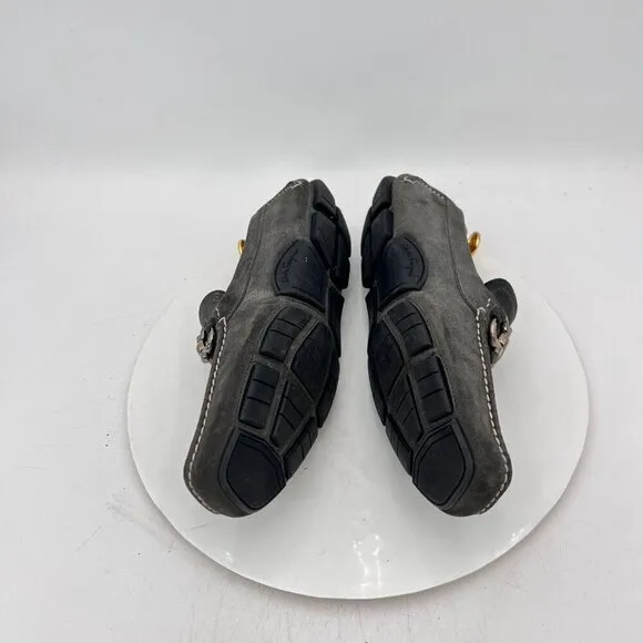 Magnanni Men Size 8D Black Leather Loafer Slip On Horse Bit Driving Casual Shoes