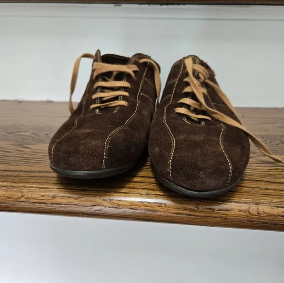Manfield Suede Leather Brown‎ Shoes Size 8.5