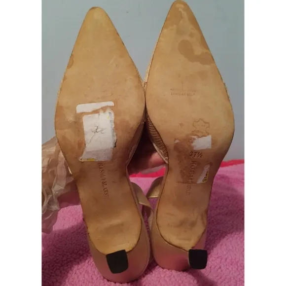 Manolo Blahnik Floral Slingback Heels Size 37.5