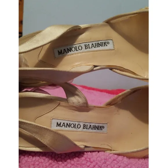 Manolo Blahnik Floral Slingback Heels Size 37.5