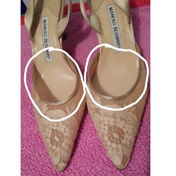 Manolo Blahnik Floral Slingback Heels Size 37.5