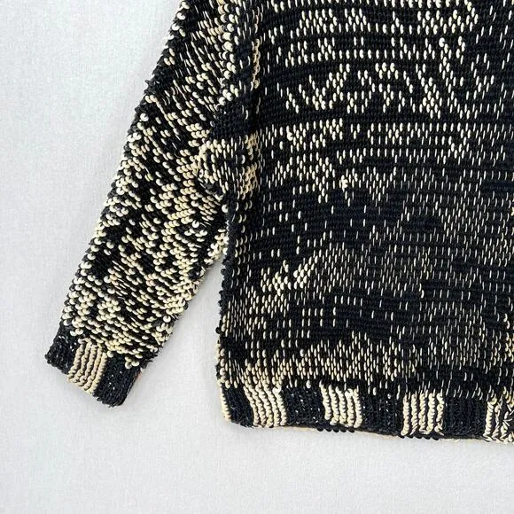 MARC BY MARC JACOBS Midge Sweater Womens XS/S Black Gold Stripe Sequin Boat Neck