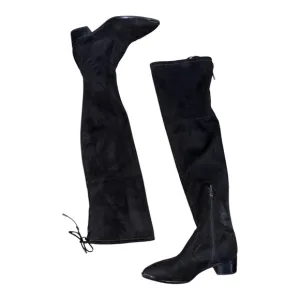 Marc Fisher Black Over the Knee Boots with Suede Finish