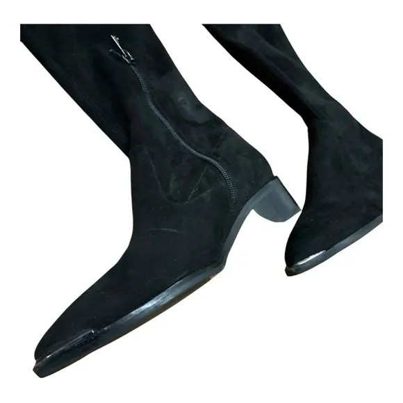 Marc Fisher Black Over the Knee Boots with Suede Finish