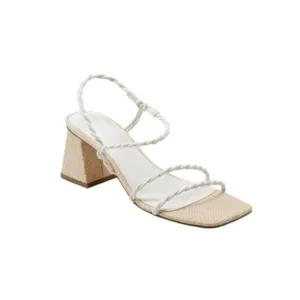 Marc Fisher LTD Carys Square Toe Twisted Strap Sandals Ivory Size 9 240319
