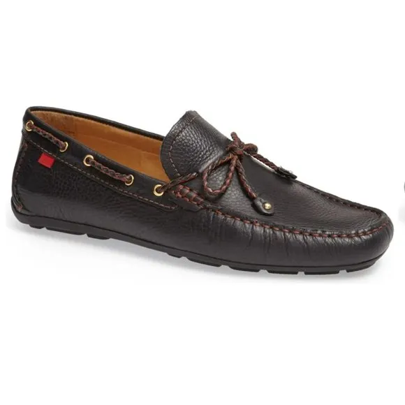 Marc Joseph New York  Cypress Hill Braid Black Grainy Leather Driving Shoes Sz.9
