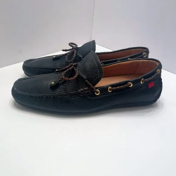 Marc Joseph New York  Cypress Hill Braid Black Grainy Leather Driving Shoes Sz.9