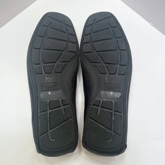 Marc Joseph New York  Cypress Hill Braid Black Grainy Leather Driving Shoes Sz.9