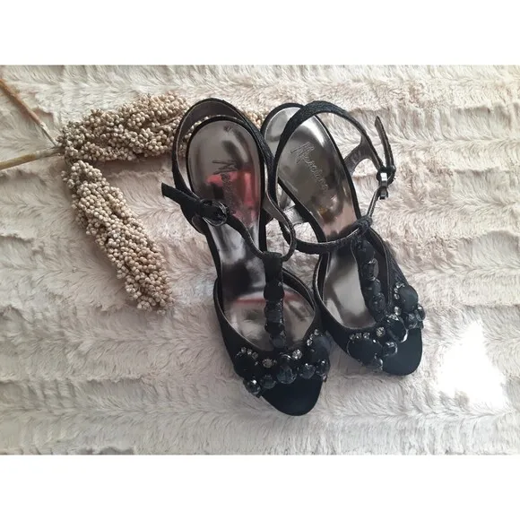 Marciano Lace Jeweled Rhinestone Open Toe Heels Size 8M