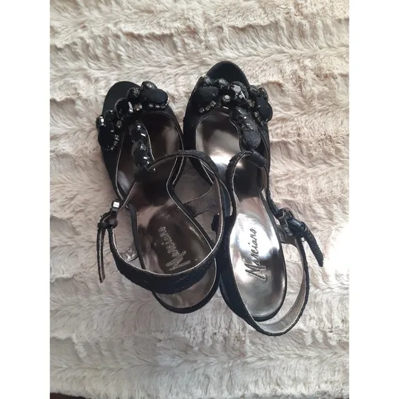 Marciano Lace Jeweled Rhinestone Open Toe Heels Size 8M