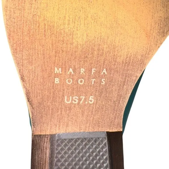 Marfa Boots The Lainey Blue Lightning 3&quot; Heel Discontinued Size 7.5