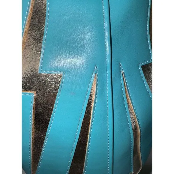 Marfa Boots The Lainey Blue Lightning 3&quot; Heel Discontinued Size 7.5