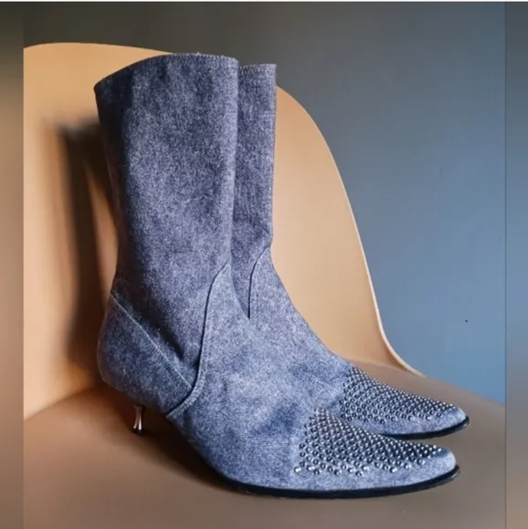 Mario Bologna denim boots size 38.5