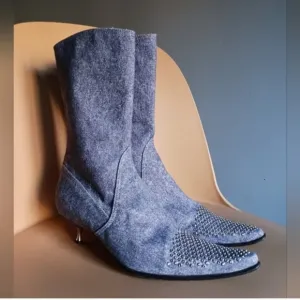 Mario Bologna denim boots size 38.5