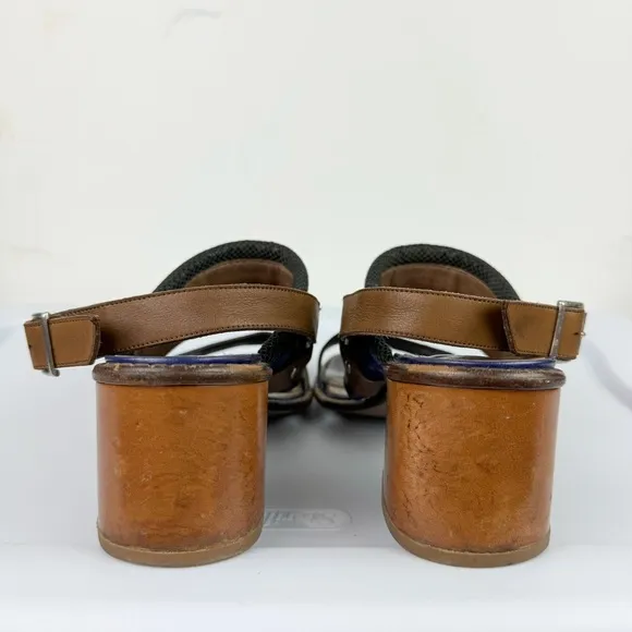 Marni Purple Patent Leather Strap Block Heel Sandals Sz 41 Slingback