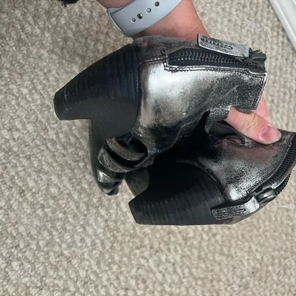 Marsell silver black heeled shoes sandals open toe size 40.5