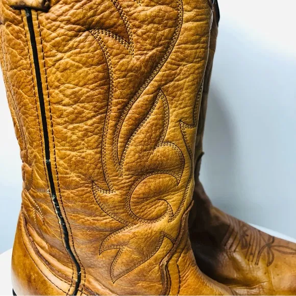 Masterson Rb8250 Walnut Deertan Leather Pull-On Western Boots SZ 11D  R2