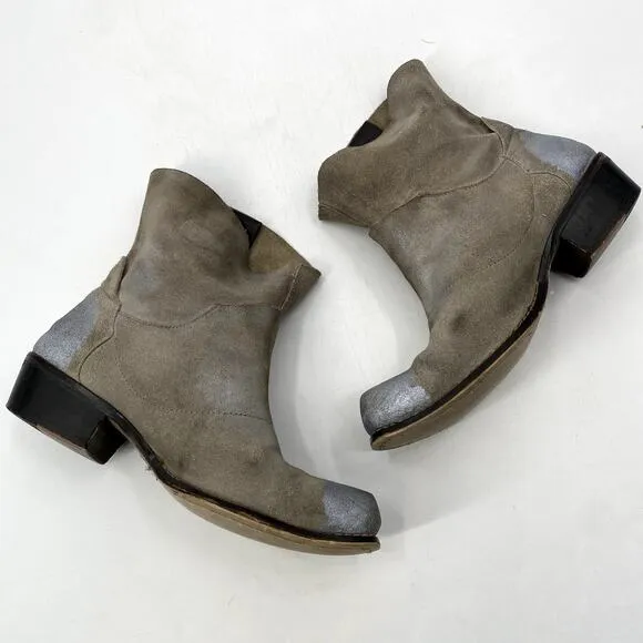 Matisse Gray &amp; Silver Metallic Western Slouch Boots