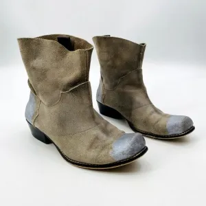 Matisse Gray &amp; Silver Metallic Western Slouch Boots