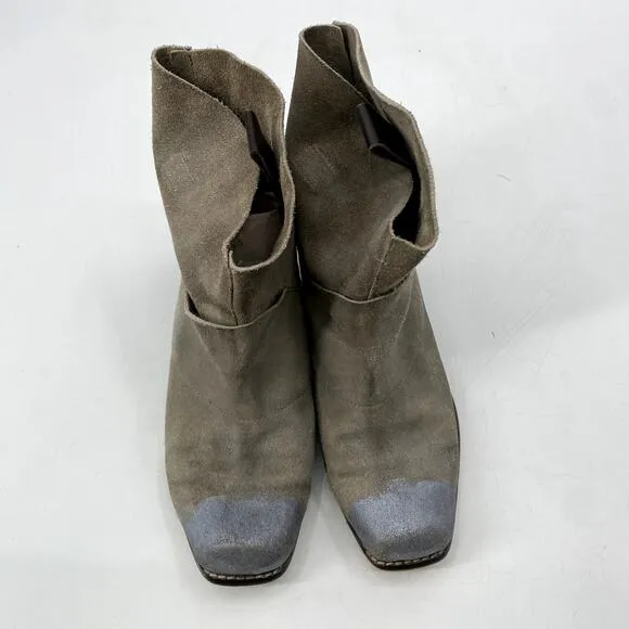 Matisse Gray &amp; Silver Metallic Western Slouch Boots