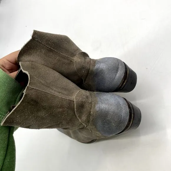 Matisse Gray &amp; Silver Metallic Western Slouch Boots