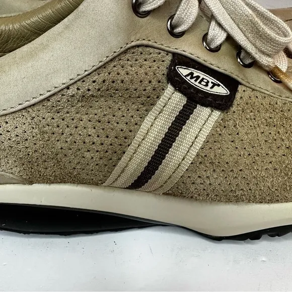 Mbt Mens Tembea Walking Shoes Beige Leather Toning Mesh Leather Sz 9