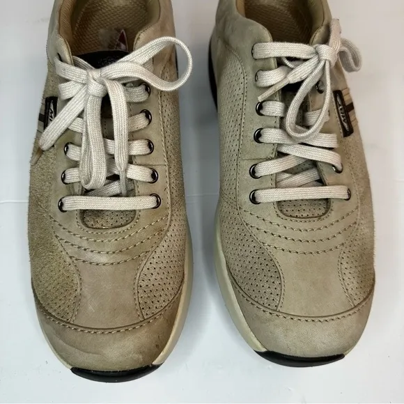 Mbt Mens Tembea Walking Shoes Beige Leather Toning Mesh Leather Sz 9